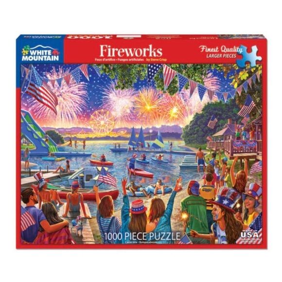 White Mountain Fireworks by Steve Crisp 1000 pc Jigsaw Puzzle , Damaged Box - Picture 1 of 10